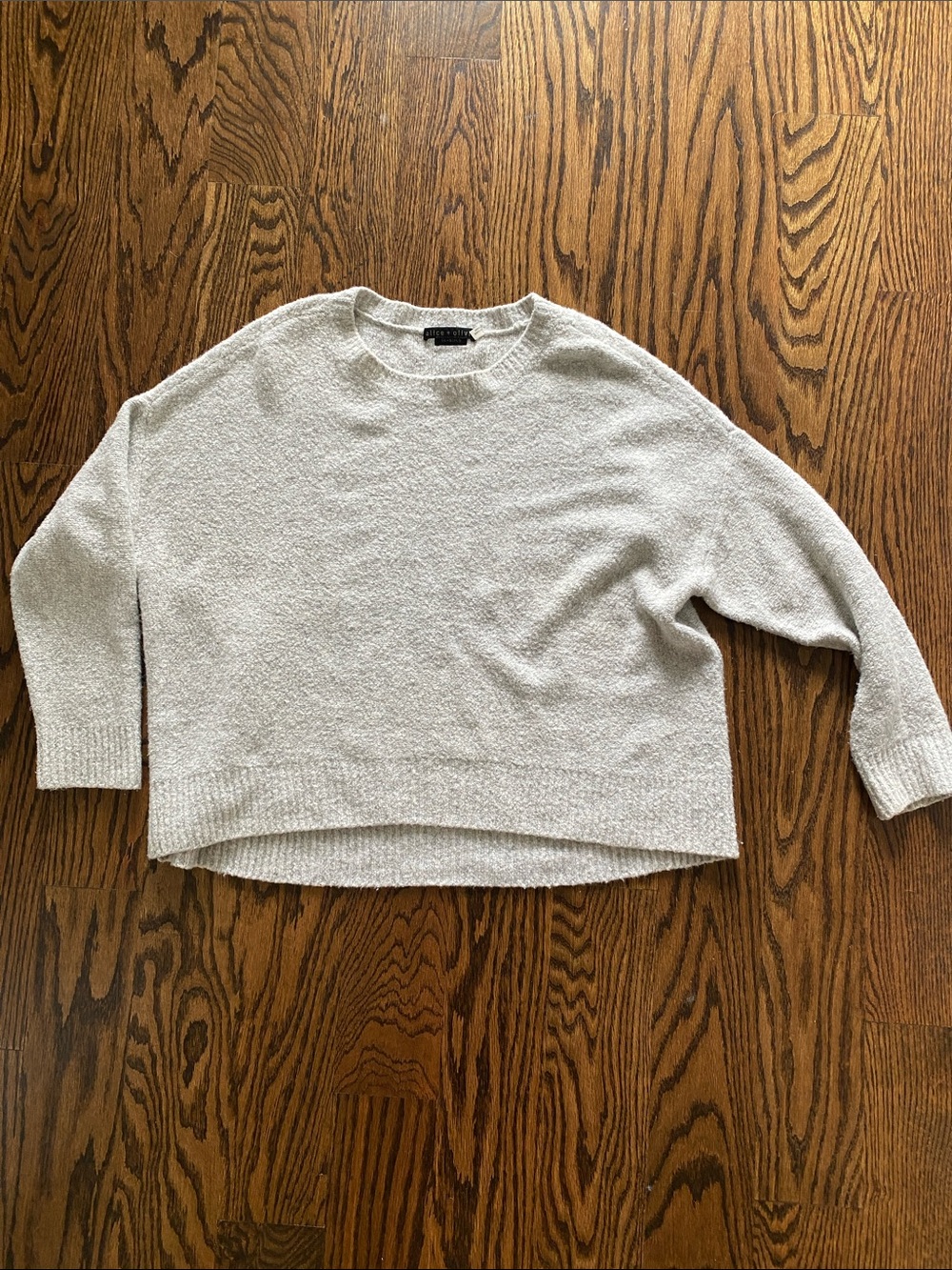 Alice + Olivia Soft Cream Crewneck Sweater